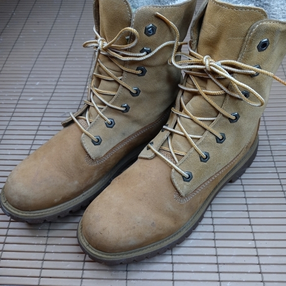 Timberland Women's Premium Auth Teddy Fleece Wheat Nubuck Boots 21689 Sz 10M. To - Picture 3 of 11